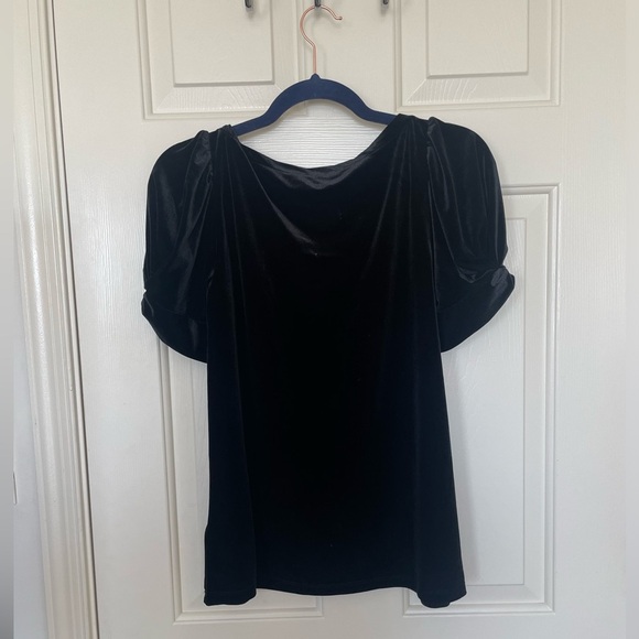 Lauren Ralph Lauren velvet black puff sleeve blouse small - Picture 5 of 5
